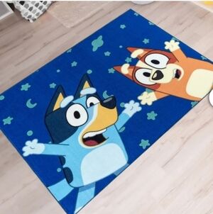 4' x 5' 10"/ Washable Area Rug for Bedroom Bluey Area Rug, Space